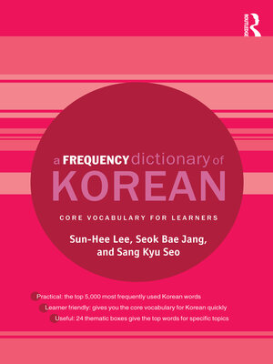 cover image of A Frequency Dictionary of Korean